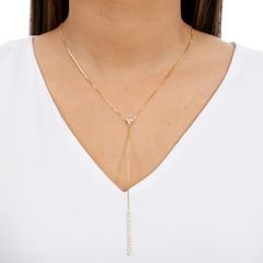 18k Gold Small Constellation Tie Necklace with white Sapphires or Diamonds on internet