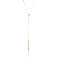 18k Gold Small Constellation Tie Necklace with white Sapphires or Diamonds
