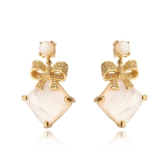 Mother of pearl bow earrings - buy online
