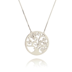 Rhodium plated tree of life necklace - buy online