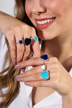 Heart-shaped Turquoise Howlite Ring - Lily Silvestre - Joias personalizadas e exclusivas