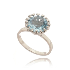 Sky Topaz multi-prong ring