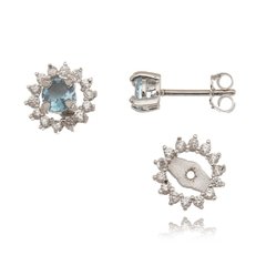 Sky Topaz earrings with removable gallery on internet