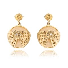 Heart-shaped lattice earrings