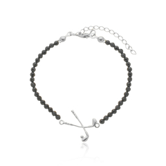 950 Sterling silver gold or rhodium plated golf clubs natural spinels bracelet - buy online