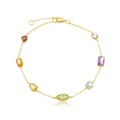 950 Sterling silver gold or rhodium plated 7 chakras bracelet - buy online