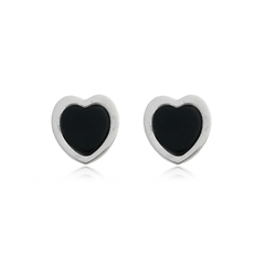 Little-Heart-shaped Onyx Earrings