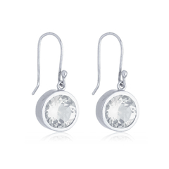 White Topaz hook earrings