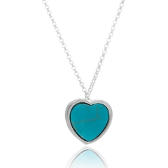 Little-Heart-shaped Turquoise Howlite Necklace