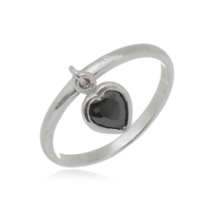 Heart-shaped onyx pendant ring - buy online