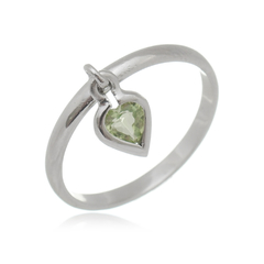 Anillo con colgante de corazón de peridoto - comprar online