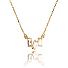 3 Quartz crystal baguettes necklace