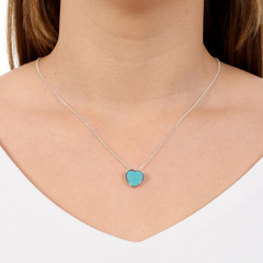 Little-Heart-shaped Turquoise Howlite Necklace - buy online