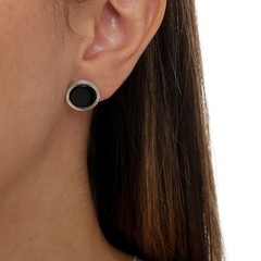 Round-shaped Onyx Earrings - buy online
