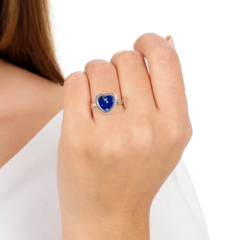 Anel Coraçãozinho de Lápis Lazuli - comprar online