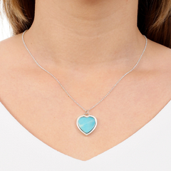 Collar Corazón de Howlita Turquesa - comprar online