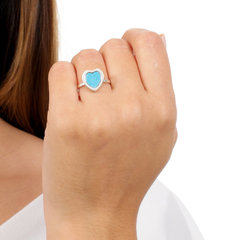 Little-Heart-shaped Turquoise Howlite Ring - buy online
