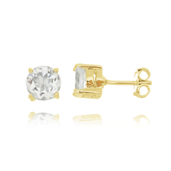 White topaz dot earrings - buy online