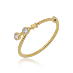 Anillo de Aries en oro con Zafiros blancos o Brillantes