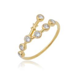 18k Gold Taurus ring with white Sapphires or Diamonds