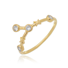 18k Gold Cancer ring with white Sapphires or Diamonds
