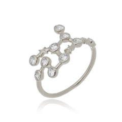 18k Gold Virgo ring with white Sapphires or Diamonds - buy online
