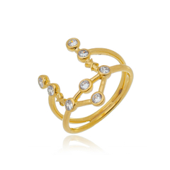 18k Gold Libra ring with white Sapphires or Diamonds