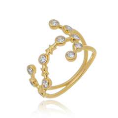 18k Gold Scorpio ring with white Sapphires or Diamonds