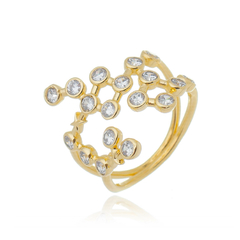 18k Gold Sagittarius ring with white Sapphires or Diamonds