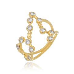 18k Gold Pisces ring with white Sapphires or Diamonds