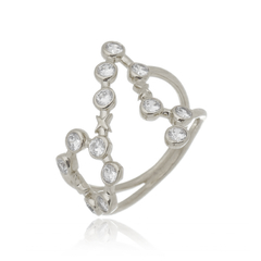 Anillo de Piscis en oro con Zafiros blancos o Brillantes - comprar online