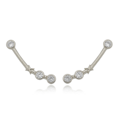 18k Gold Aries earrings with white Sapphires or Diamonds - buy online