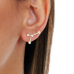 18k Gold Cancer earrings with white Sapphires or Diamonds on internet