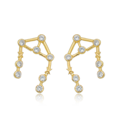 950 Sterling Silver Libra earrings gold plated or not - buy online