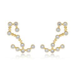 18k Gold Scorpio earrings with white Sapphires or Diamonds