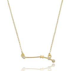 18k Gold Aries necklace with white Sapphires or Diamonds