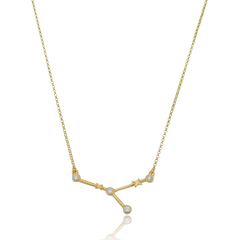 18k Gold Cancer necklace with white Sapphires or Diamonds