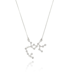 18k Gold Sagittarius necklace with white Sapphires or Diamonds - buy online
