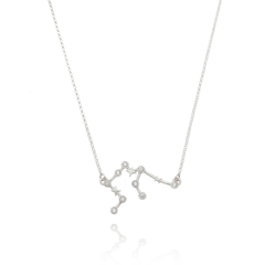 18k Gold Aquarius necklace with white Sapphires or Diamonds - buy online