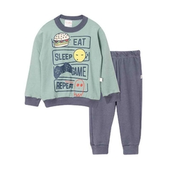 Art. 4721 - Pijama niño m/l Eat/Sleep/Game - Blue Baby & Kids