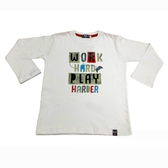 Art. 8086- Remera niño m/l Work Hard Play Harder en internet