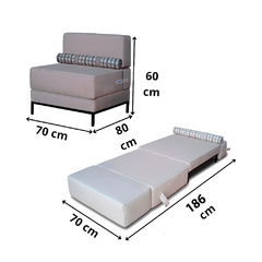 Poltrona Que Se Transforma Em Cama Modelo Marly - Sofá Cama 040 - Casa Selu - Loja Da Fábrica