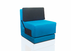 Poltrona Cama De Solteiro Modelo 0370 - Poltrona Que Se Transforma Em Sofá Cama Cor Azul