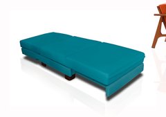 Poltrona Cama De Solteiro Reclinável Modelo MOVA_nu - Poltrona Se Transforma Em Sofá Cama Azul Ciano na internet