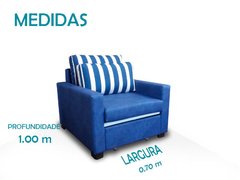 Poltrona Cama De Solteiro Modelo Meca_nu - Poltrona Que Se Transforma Em Sofá Cama Resistente e Confortável em Sarja - loja online