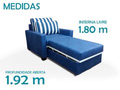 Poltrona Cama De Solteiro Modelo Meca_nu - Poltrona Que Se Transforma Em Sofá Cama Resistente e Confortável em Sarja - Casa Selu - Loja Da Fábrica