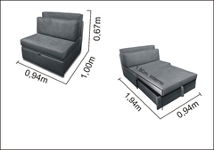 Poltrona Cama Meca_nusb que se Transforma em Sofá Cama Solteiro com 94 cm e de Molas Resistente e Confortável em Sued Amarelo - loja online