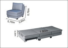 Poltrona Cama Mova_nu que se Transforma em Sofá Cama solteiro Reclinável Resistente e Confortável em Linho Sintético 010