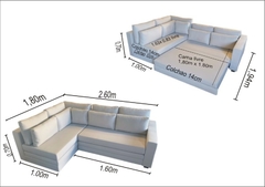 Sofá de Canto SFC_nu 03 que se Transforma em Sofá Cama de Casal Resistente e Confortável Sued - Casa Selu - Loja Da Fábrica