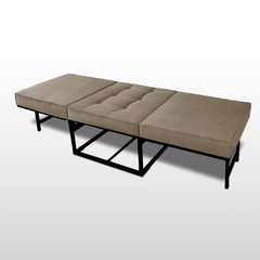 Puf Cama PC01_NU 05 que se Transforma em Sofá Cama Resistente e Confortável em SUED - Casa Selu - Loja Da Fábrica